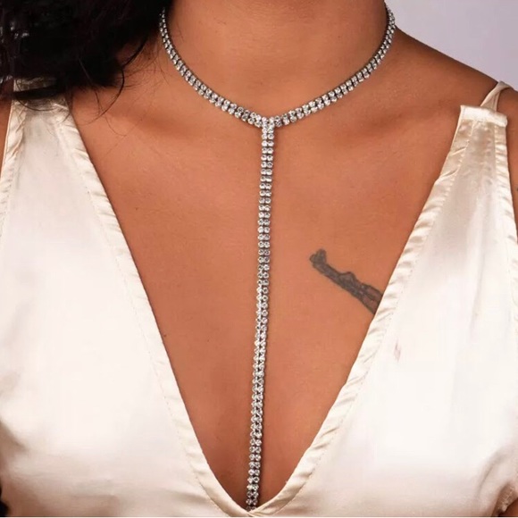 ⚜️𝟯𝟬%𝗢𝗙𝗙 𝗯𝘂𝗻𝗱𝗹𝗲𝘀 𝟯+⚜️ NEW Long Rhinestone Drop Necklace - Picture 11 of 14